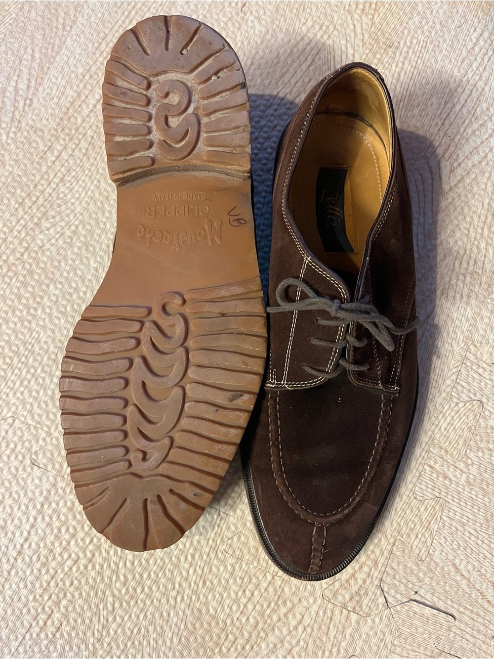Men's Brown Suede Made in Italy Shoes Size 10.5 - Picture 4 of 5